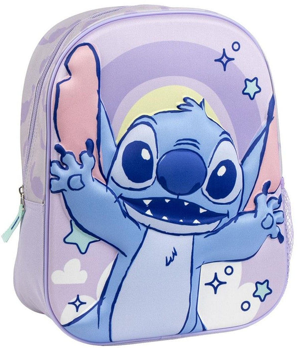 3D School Bag Stitch Lilac 25,0 x 31,0 x 10,0 cm