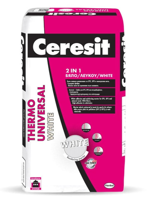 CERESIT THERMO UNIVERSAL WHITE FIBRE-FILLED ADHESIVE-PUTTY
