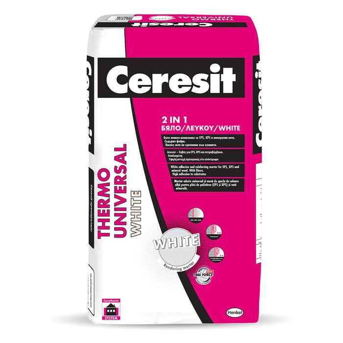 CERESIT THERMO UNIVERSAL WHITE FIBRE-FILLED ADHESIVE-PUTTY