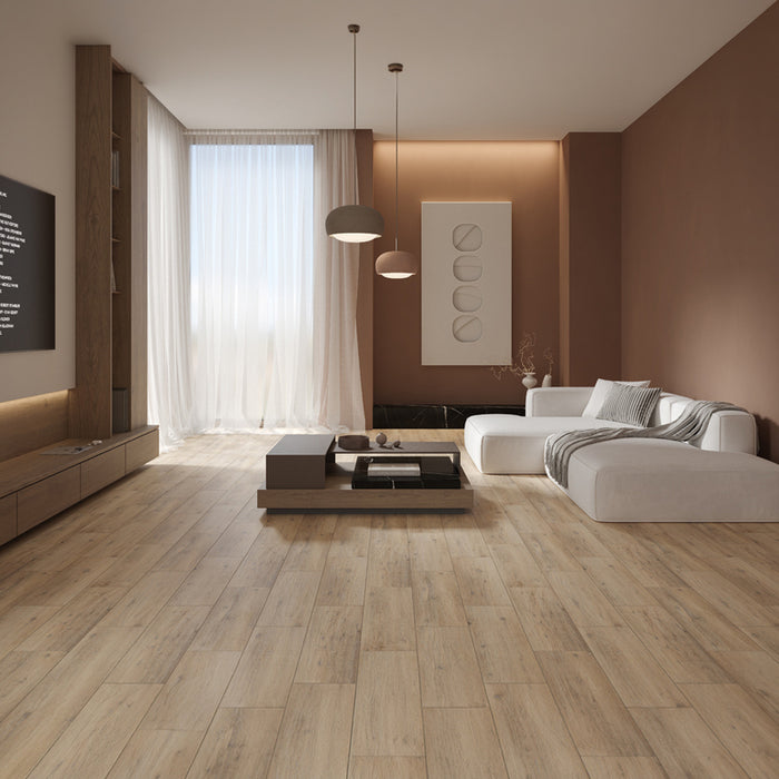 PORCELAIN TILE CERSANIT STAMPWOOD BROWN MATT 18.5X59.8