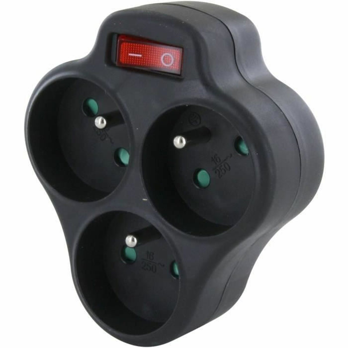 3-socket plugboard with power switch Chacon Dominó 3x16A