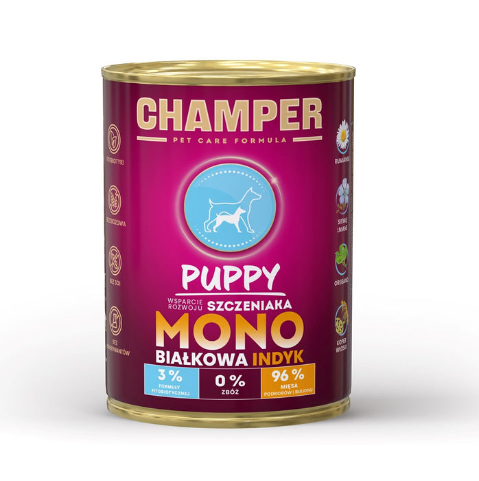 CHAMPER Puppy Monoprotein Turkey - wet dog food - 400g