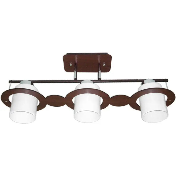 CHANDELIER 3XE27 BROWN + CHROME WHITE CUP SPECTRA TITA - Полилеи<<<Вътрешно осветление<<<Мебели и интериор<<<Praktiker