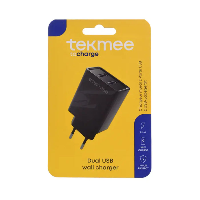 CHARGED FROM EL. NETWORK 2 X USB 5V/2.4A TEKMEE FAST CHARGE - Зарядни устройства<<<Батерии и