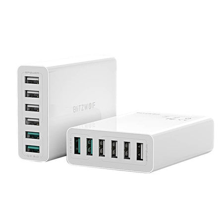 Charger 6x USB Blitzwolf BW-S15 QC 3.0 60 W (white) - mains chargers<<<Chargers<<<GSM Accessories<<<InnproXML