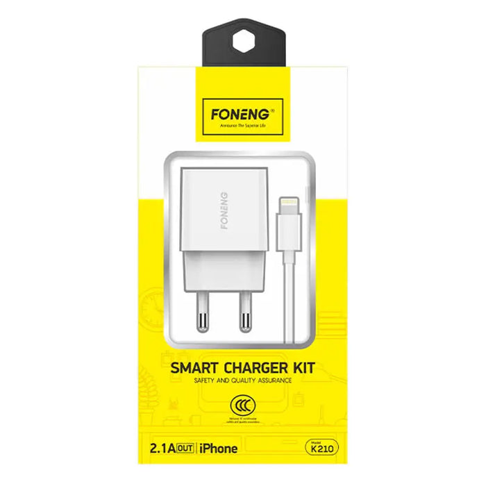 Charger Foneng 1x USB K210 10.5W + USB Lightning cable - mains chargers<<<Chargers<<<GSM Accessories<<<InnproXML