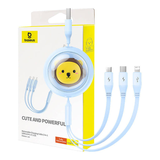 Charging Cable 3w1 Baseus USB to USB-C USB-M Lightning 3,5A 1,1m (blue) - Combo Cables<<<USB cables<<<GSM