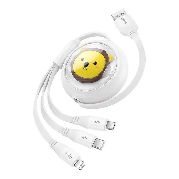 Charging Cable 3w1 Baseus USB to USB-C USB-M Lightning 3,5A 1,1m (White) - Combo Cables<<<USB cables<<<GSM
