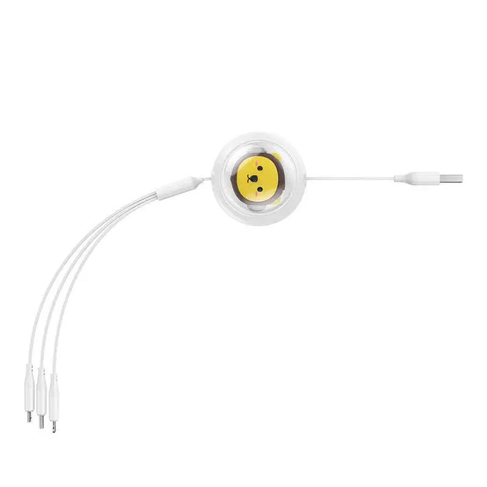 Charging Cable 3w1 Baseus USB to USB-C USB-M Lightning 3,5A 1,1m (White) - Combo Cables<<<USB cables<<<GSM