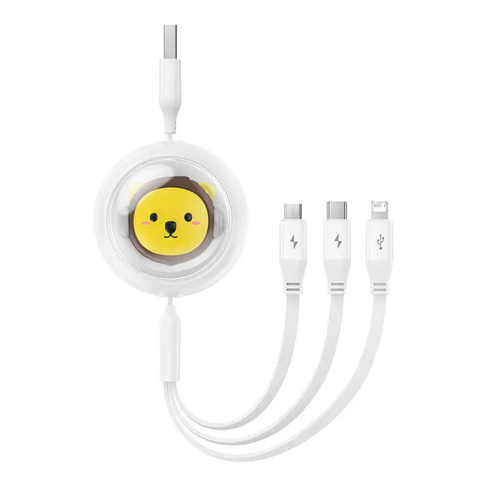 Charging Cable 3w1 Baseus USB to USB-C USB-M Lightning 3,5A 1,1m (White) - Combo Cables<<<USB cables<<<GSM