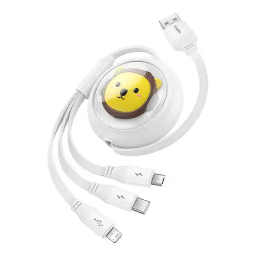 Charging Cable 3w1 Baseus USB to USB-C USB-M Lightning 3,5A 1,1m (White) - Combo Cables<<<USB cables<<<GSM
