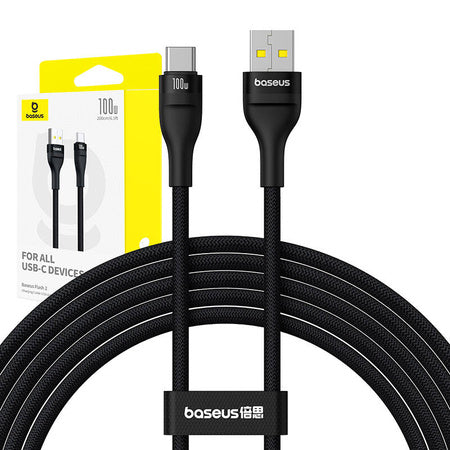 Charging Cable Baseus Flash 2 USB to USB-C 100W 2m (black) - USB to USB-C<<<USB cables<<<GSM