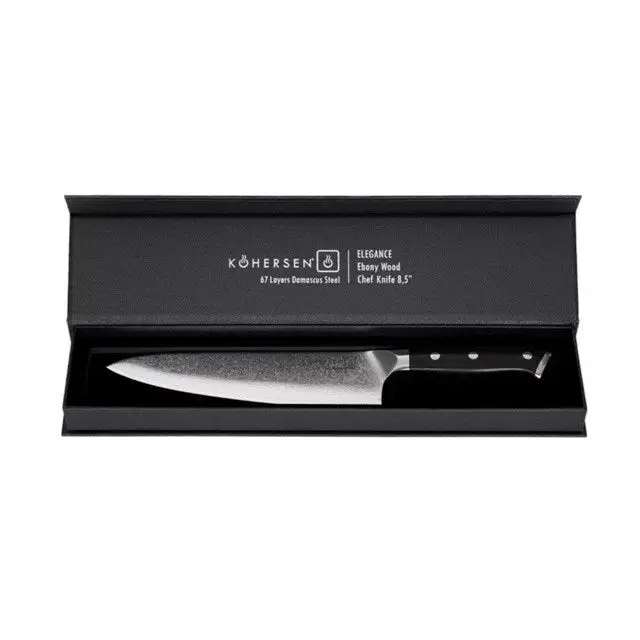 Chef Kohersen Elegance Ebony Wood Chef’s knife Damascus steel 21.6 cm - Cutlery and cooking utensilsAGD-SZT<<<Home
