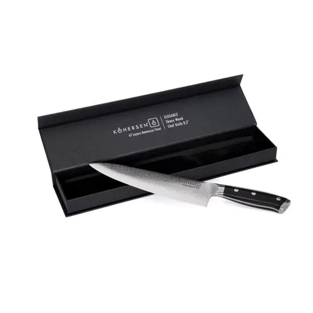 Chef Kohersen Elegance Ebony Wood Chef’s knife Damascus steel 21.6 cm - Cutlery and cooking utensilsAGD-SZT<<<Home