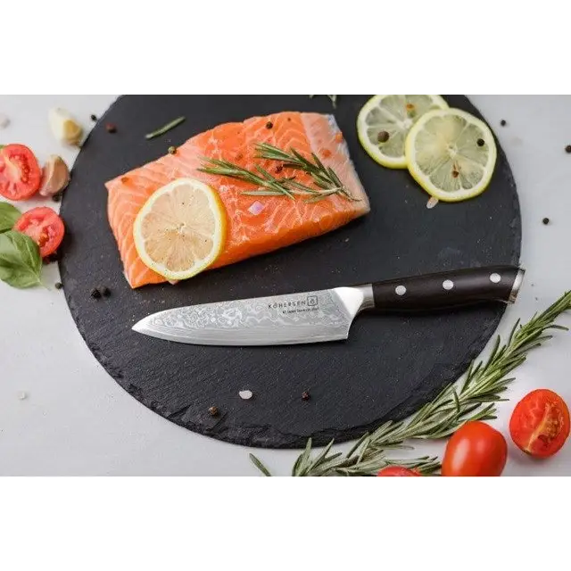 Chef Kohersen Elegance Ebony Wood Chef’s knife Damascus steel 21.6 cm - Cutlery and cooking utensilsAGD-SZT<<<Home