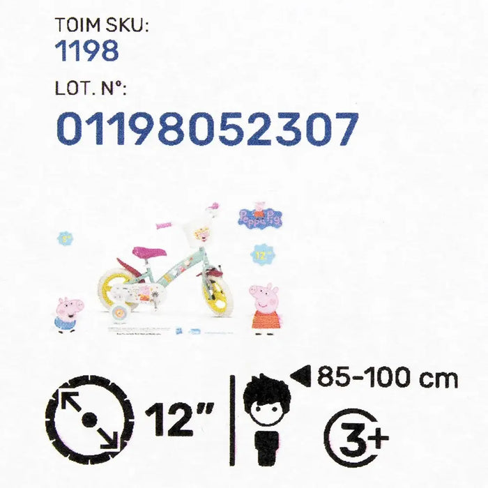 Children’s bicycle TOIMSA TOI1198 12’’ Peppa Pig - Children’s bicyclesSRE-ROW<<<(Games and toys) Sports