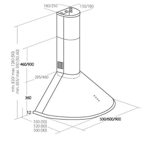 Chimney Hood Akpo WK-4 Dandys GOLD 50 cm 450 m3/h Black - Cooker hoodsAGD-OKA<<<Home Appliance - ProductsAGD<<<ActionPL