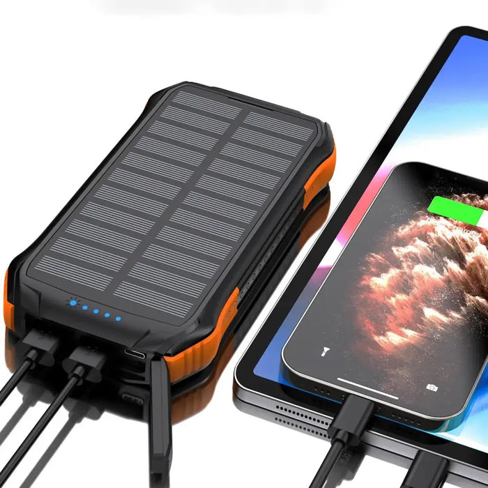 Choetech B659 Solar power bank with inductive charging 2x USB 10000mAh Qi 5W (black-orange)