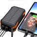 Choetech B659 Solar power bank with inductive charging 2x USB 10000mAh Qi 5W (black-orange)