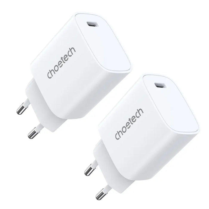 Choetech charger set Q5004 20W PD iPhone 12/13 white (2pcs) - Cell phone USB charger<<<HurtelXML