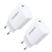 Choetech charger set Q5004 20W PD iPhone 12/13 white (2pcs) - Cell phone USB charger<<<HurtelXML