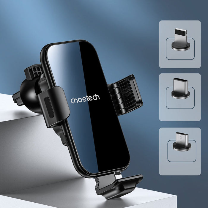 Choetech induction charger with holder + magnetic tips black (T201-F) - Cell phone holders<<<HurtelXML
