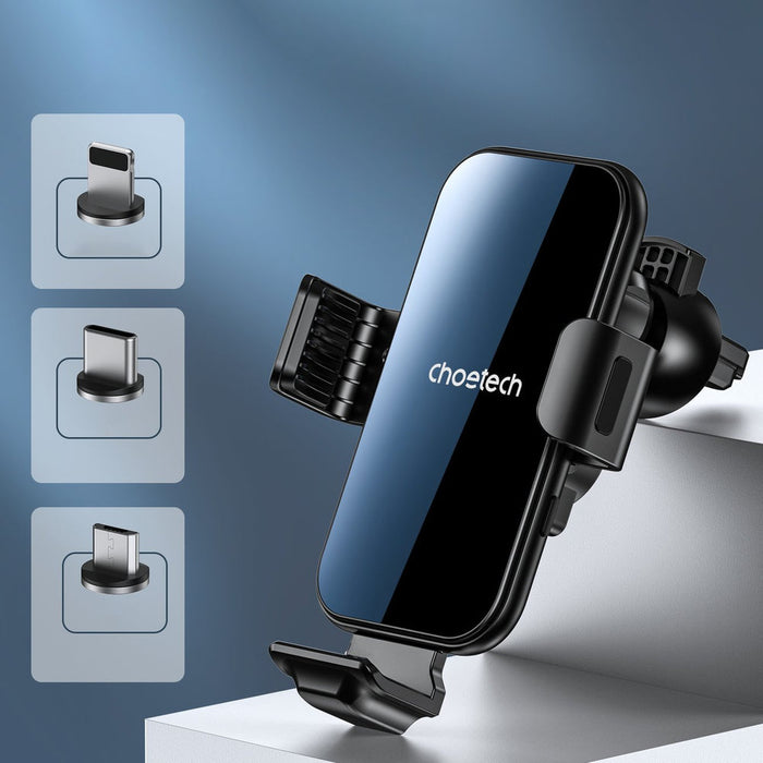Choetech induction charger with holder + magnetic tips black (T201-F) - Cell phone holders<<<HurtelXML