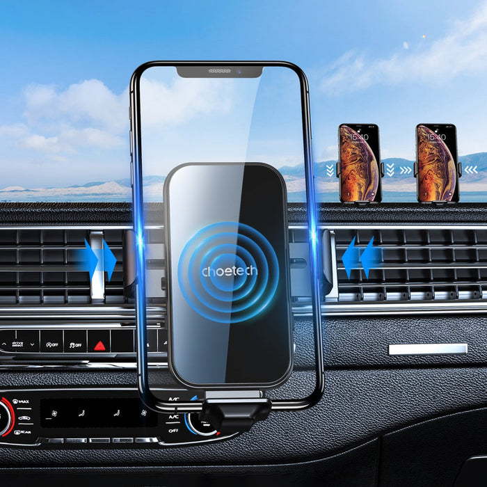 Choetech induction charger with holder + magnetic tips black (T201-F) - Cell phone holders<<<HurtelXML
