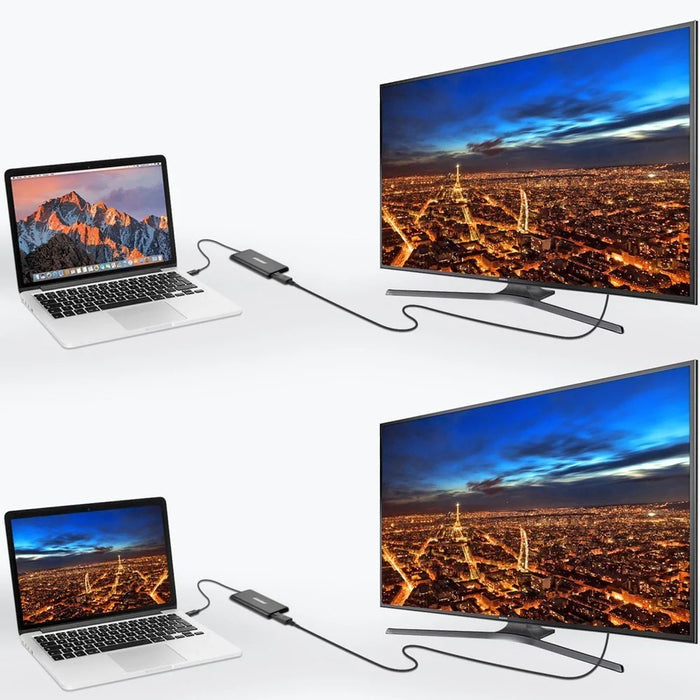 Choetech plug adapter USB Type C Thunderbolt 3 (40Gbps) - 2x DisplayPort 4K 60Hz black (HUB-D03) - USB
