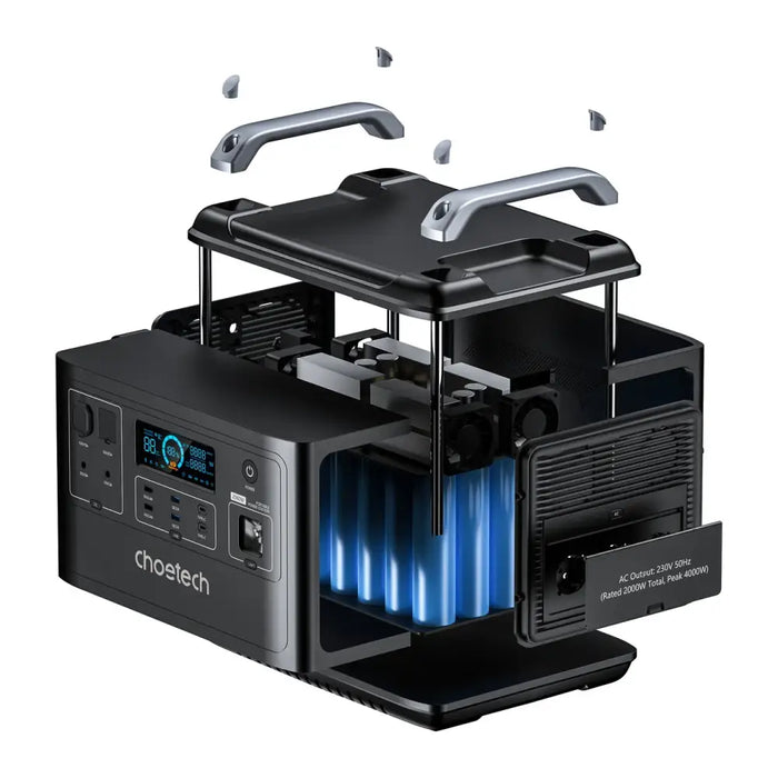 Choetech portable power station LiFePO4 1997Wh 2000W power bank black (BS006 Super Mini) - Powerbanks<<<HurtelXML