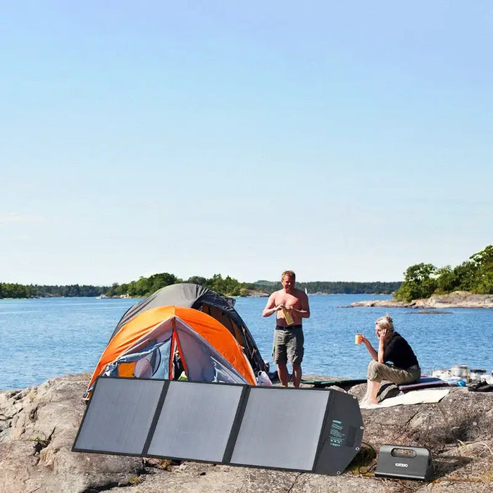 Choetech SC008 solar foldable charger 120W DC / USB-C / 2x USB-A - black - Cell phone USB charger<<<HurtelXML