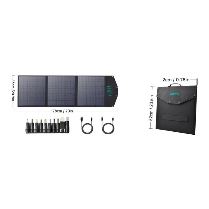 Choetech SC008 solar foldable charger 120W DC / USB-C / 2x USB-A - black - Cell phone USB charger<<<HurtelXML