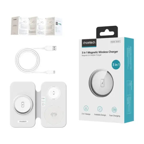 Choetech T616-F 3-in-1 inductive charger (white) - Wireless chargers<<<Chargers<<<GSM Accessories<<<InnproXML