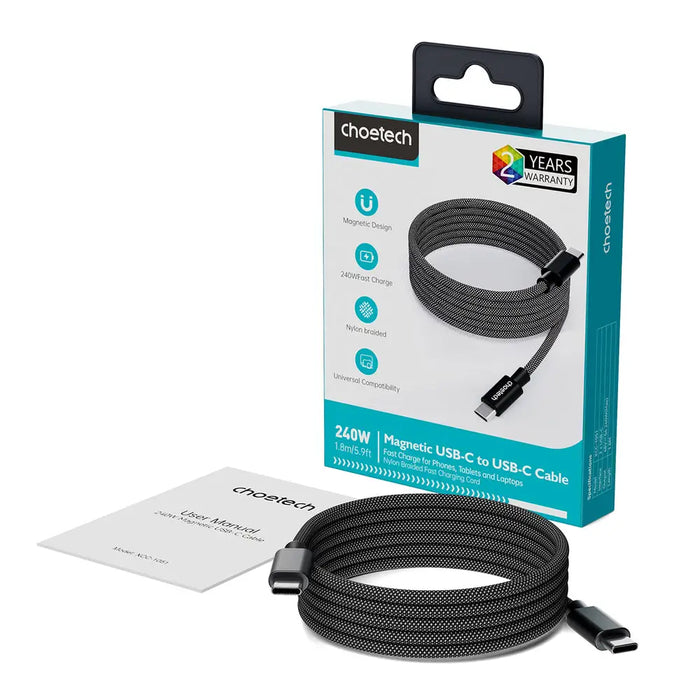 Choetech XCC-1052 100W USB-C Magnetic Cable 1.2m - Black - Cell phone cables<<<HurtelXML