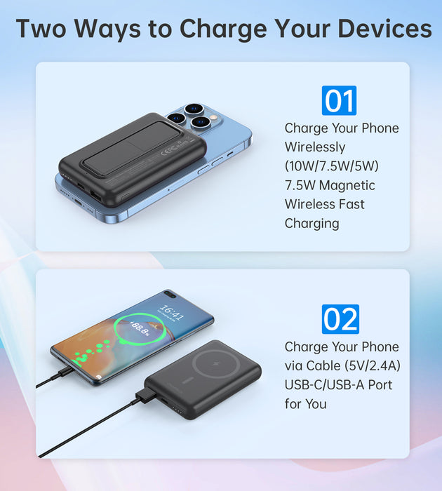 Choetech B662 wireless MagSafe 5000mAh powerbank - black