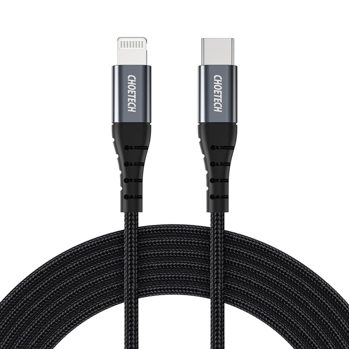 Choetech IP0041 USB-C / Lightning MFi 480Mb/s 3A 2 m cable - black