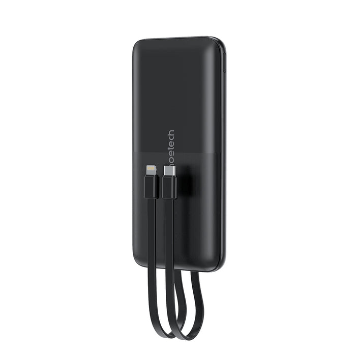 Powerbank Choetech B654 10000mAh 22.5W USB-A / USB-C / micro USB with built-in USB-C / Lightning cable - black