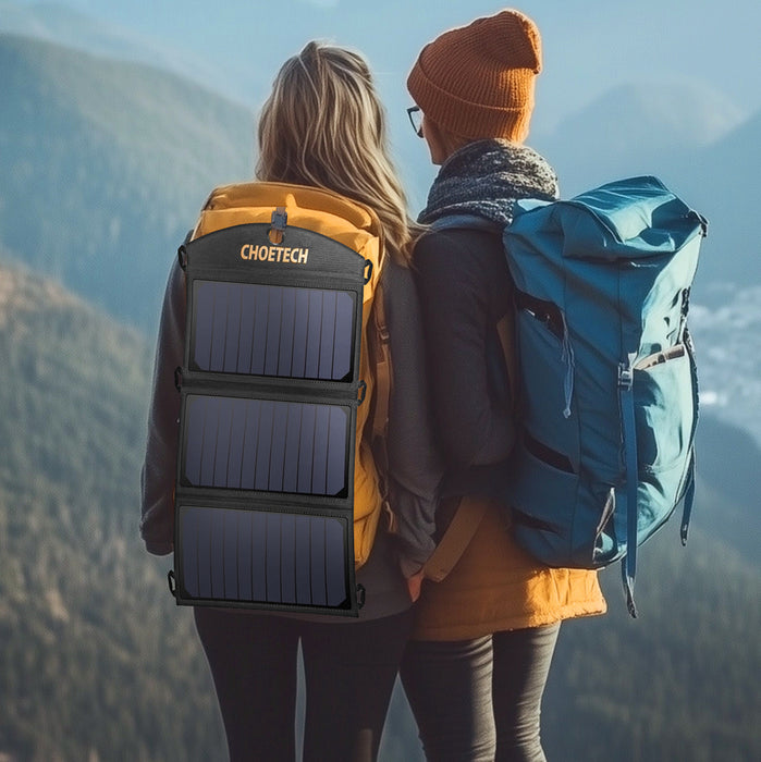 Choetech SC001 solar foldable charger 19W 2x USB-A - black