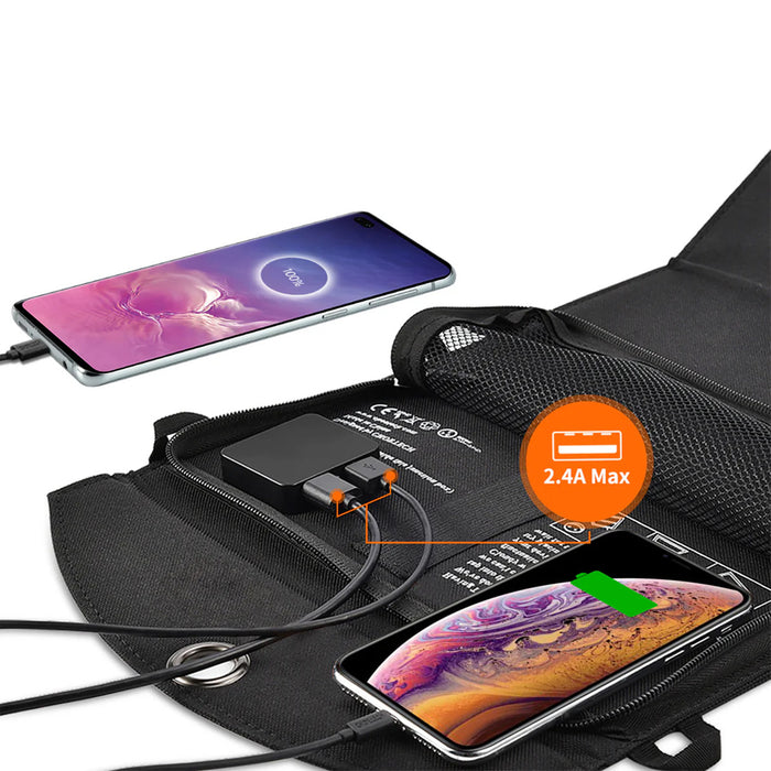 Choetech SC001 solar foldable charger 19W 2x USB-A - black