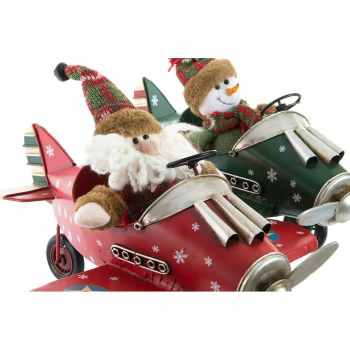 Christmas bauble DKD Home Decor Aeroplane Metal (36,5 x 23 x 25 cm) (2 Units) - Декорация и Осветление<<<Дом