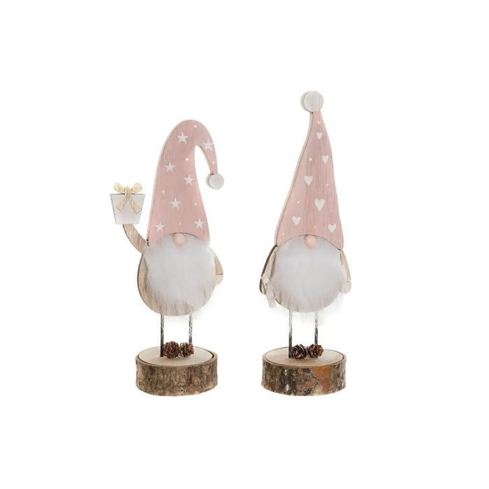 Christmas bauble DKD Home Decor Natural Light Pink Gnome 10 x 8 x 23,5 cm (2 Units) - Декорация и Осветление<<<Дом