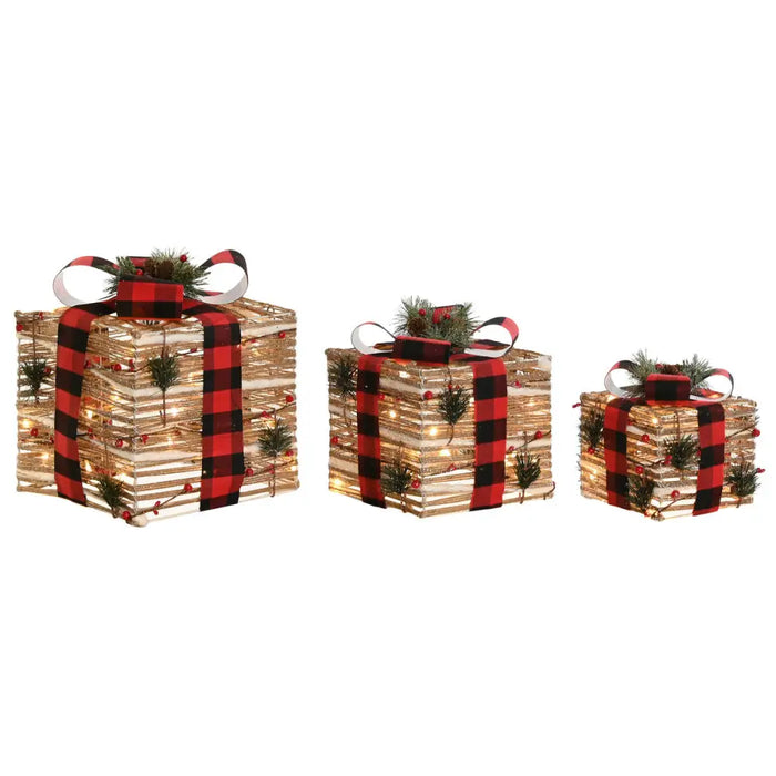 Christmas bauble DKD Home Decor Red Natural 25 x 25 x 25 cm (3 Pieces) - Коледни украси<<<Декорация и Осветление<<<Дом