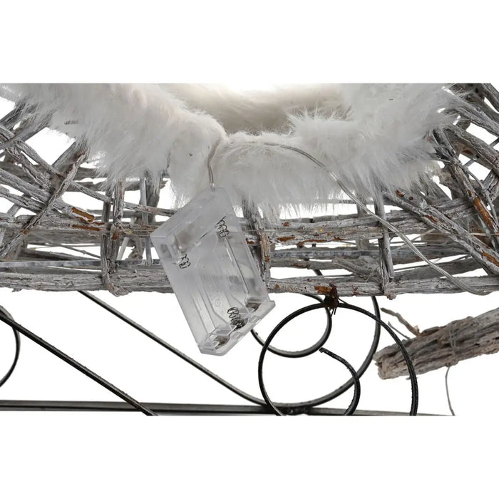 Christmas bauble DKD Home Decor Reindeer and sleigh White wicker Reindeer 75 x 20 x 53 cm - Декорация и