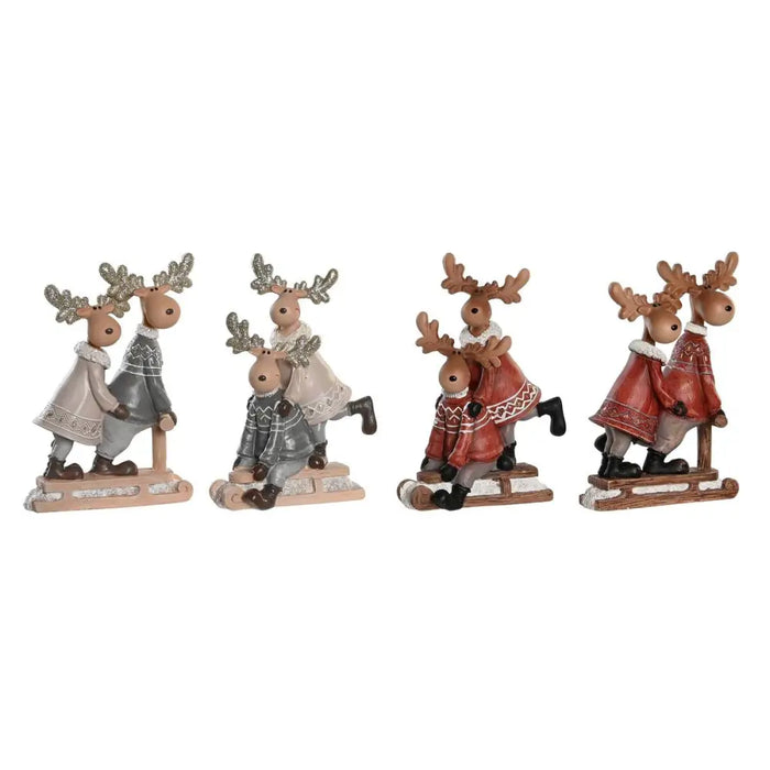 Christmas bauble DKD Home Decor Resin Reindeer (13 x 6 x 18 cm) (4 Units) - Декорация и Осветление<<<Дом