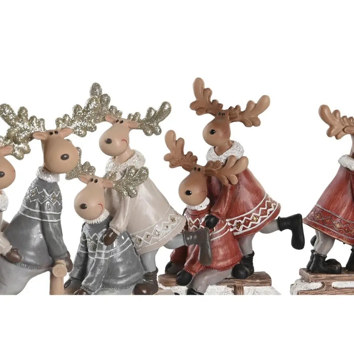 Christmas bauble DKD Home Decor Resin Reindeer (13 x 6 x 18 cm) (4 Units) - Декорация и Осветление<<<Дом