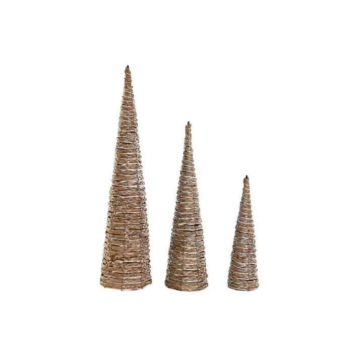 Christmas bauble DKD Home Decor White Natural 20 x 20 x 80 cm (3 Pieces) - Декорация и Осветление<<<Дом