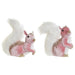 Christmas bauble DKD Home Decor White Pink Squirrel 20 x 11 x 22 cm (2 Units) - Декорация и Осветление<<<Дом