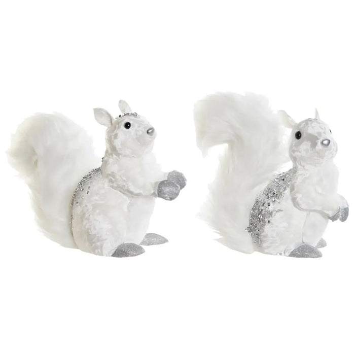 Christmas bauble DKD Home Decor White Squirrel 22 x 11 x 22 cm (2 Units) - Декорация и Осветление<<<Дом