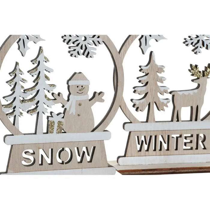Christmas bauble DKD Home Decor Wood Reindeer (12 x 4 x 15 cm) (2 Units) - Декорация и Осветление<<<Дом