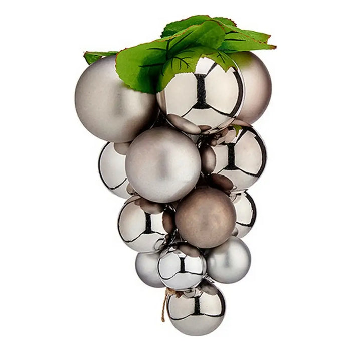Christmas Bauble Grapes Small Silver Plastic 15 x 15 x 20 cm - Декорация и Осветление<<<Дом Градина<<<BigBuy&&&Коледни
